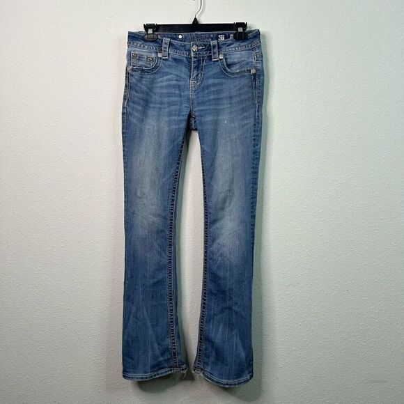 Miss Me Crystal Wings Heavy Distress Standard Boot Cut Women’s Size 27 - Picture 1 of 16